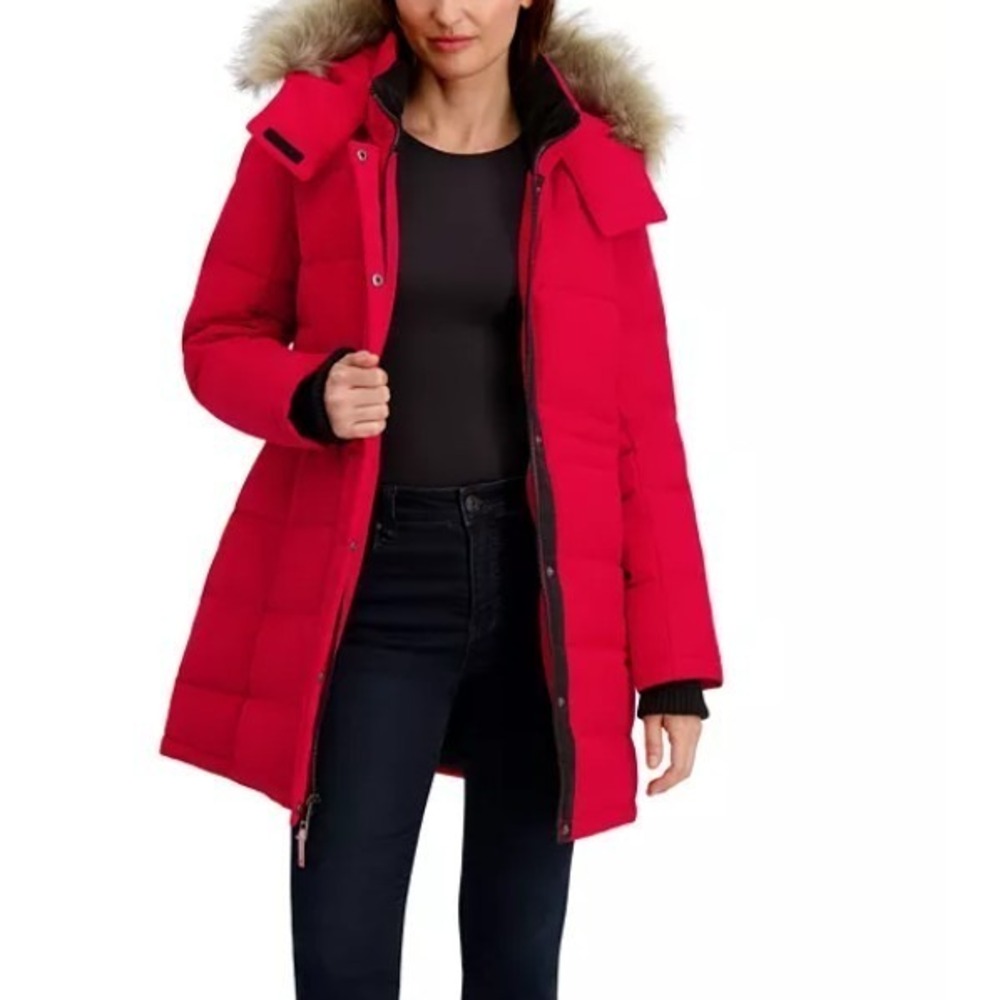 Nautica Womens Puffer w/ Faux Fur Hood Detachable Black NWT Size 1X